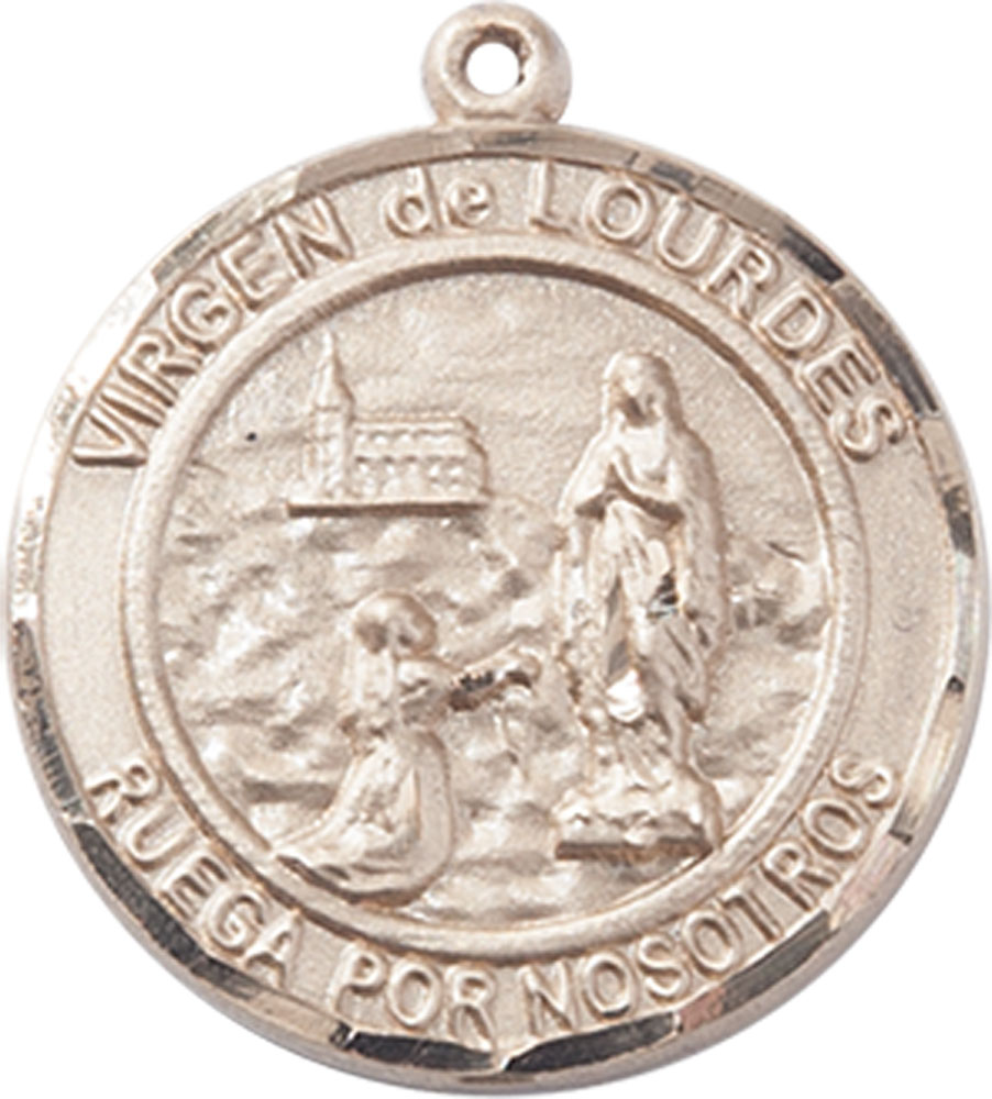 14kt Gold Virgen de Lourdes Medal