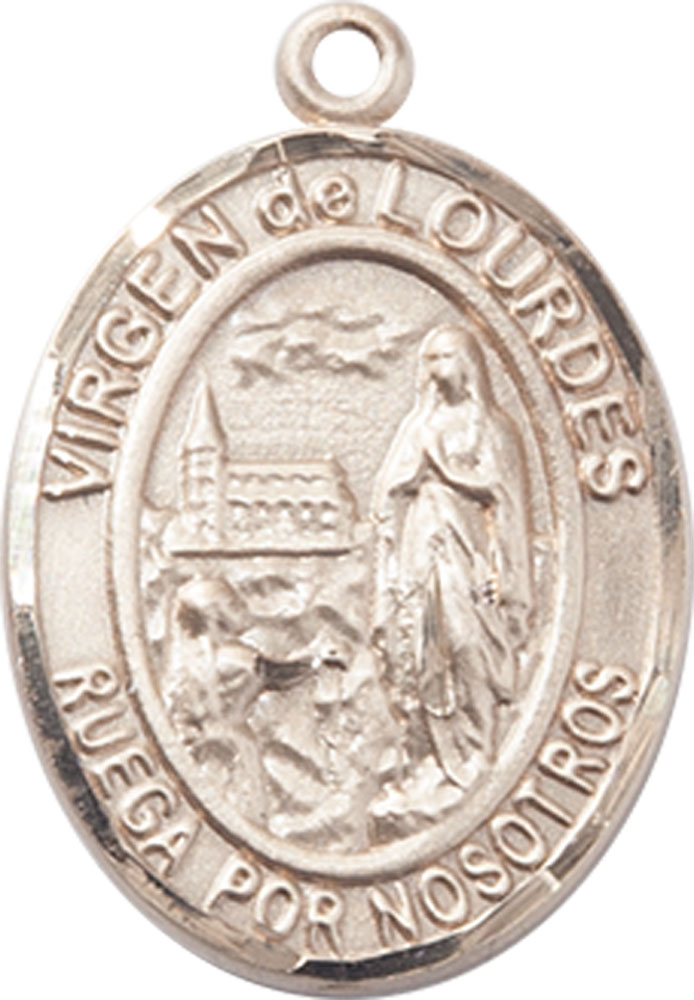 14kt Gold Virgen de Lourdes Medal