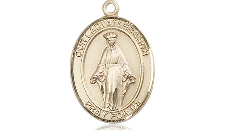 14kt Gold Our Lady of Lebanon Medal