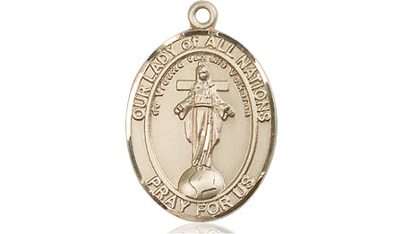 14kt Gold Our Lady of All Nations Medal