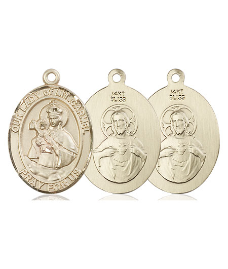 14kt Gold Our Lady of Mount Carmel Medal