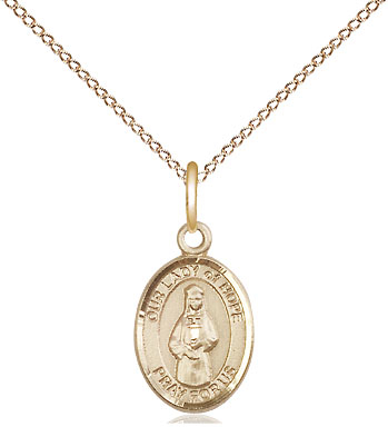 14kt Gold Filled Our Lady of Hope Pendant on a 18 inch Gold Filled Light Curb chain