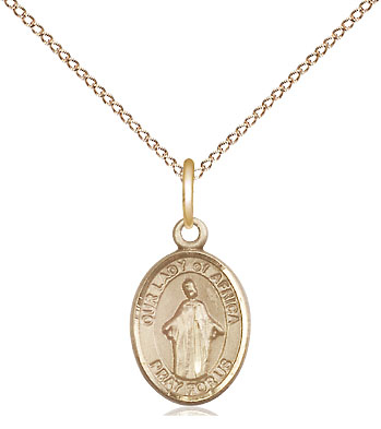 14kt Gold Filled Our Lady of Africa Pendant on a 18 inch Gold Filled Light Curb chain