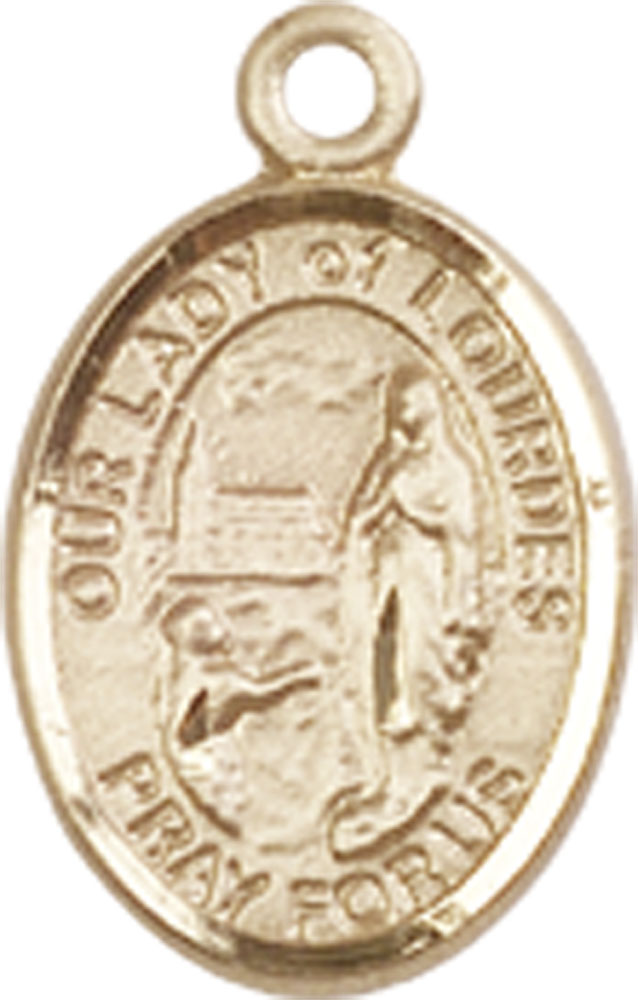 14kt Gold Our Lady of Lourdes Medal