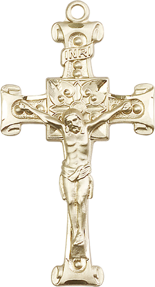 14kt Gold Crucifix Medal