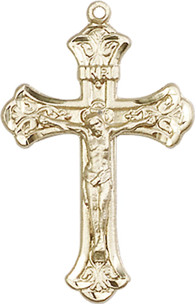 14kt Gold Crucifix Medal