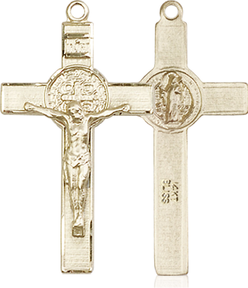 14kt Gold Saint Benedict Crucifix Medal