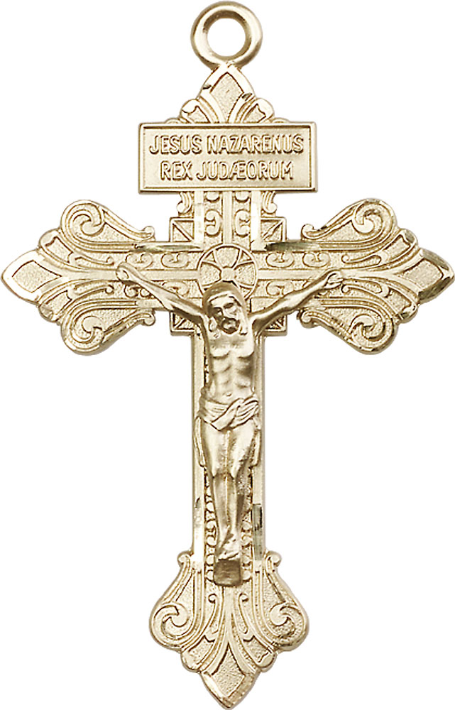 14kt Gold Crucifix Medal