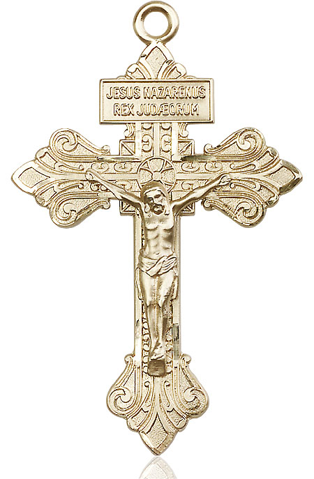 14kt Gold Crucifix Medal