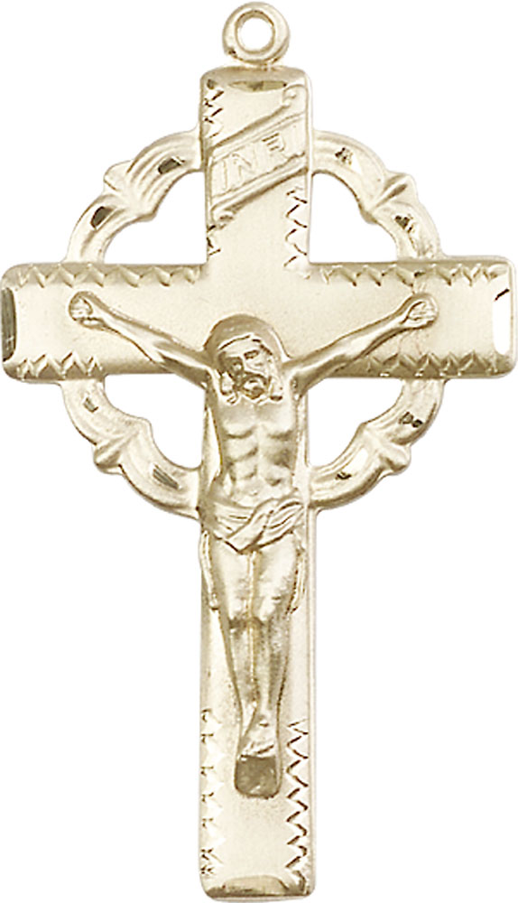 14kt Gold Crucifix Medal