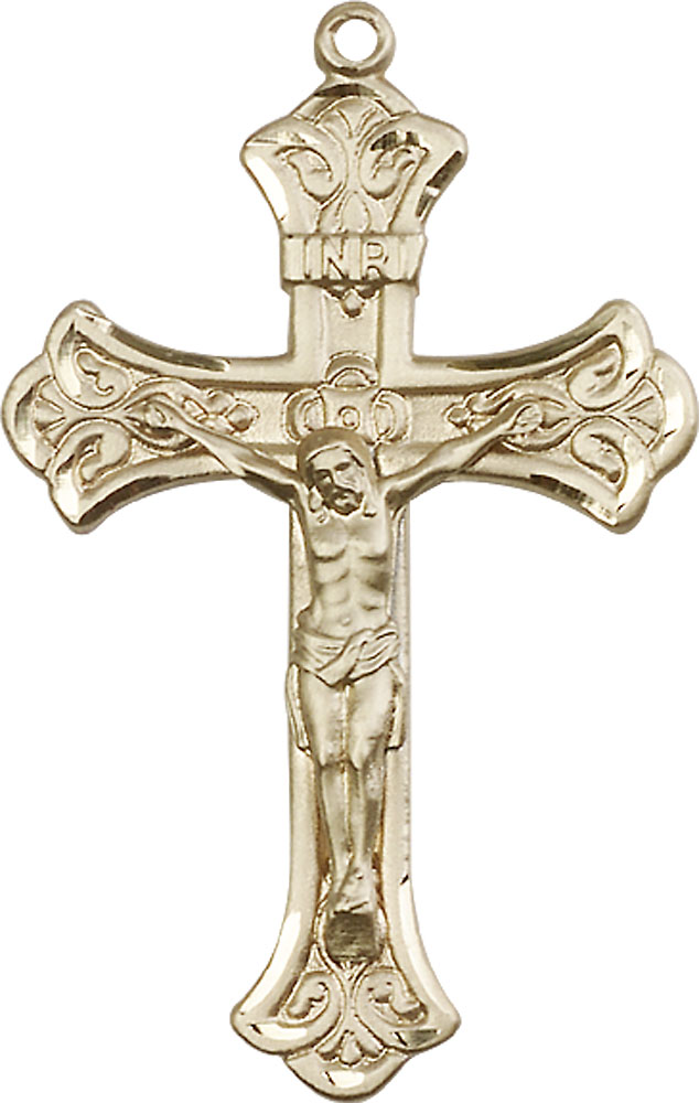 14kt Gold Crucifix Medal