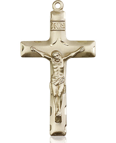 14kt Gold Crucifix Medal