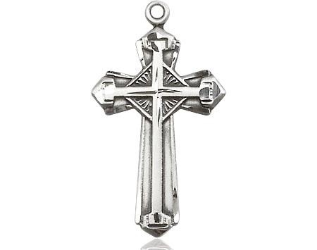 Sterling Silver Cross Medal - With Box