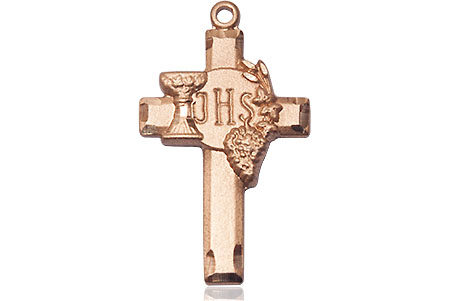 14kt Gold Filled Cross w/IHS Grapes Medal