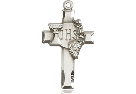 Sterling Silver Cross w/IHS Grapes Medal