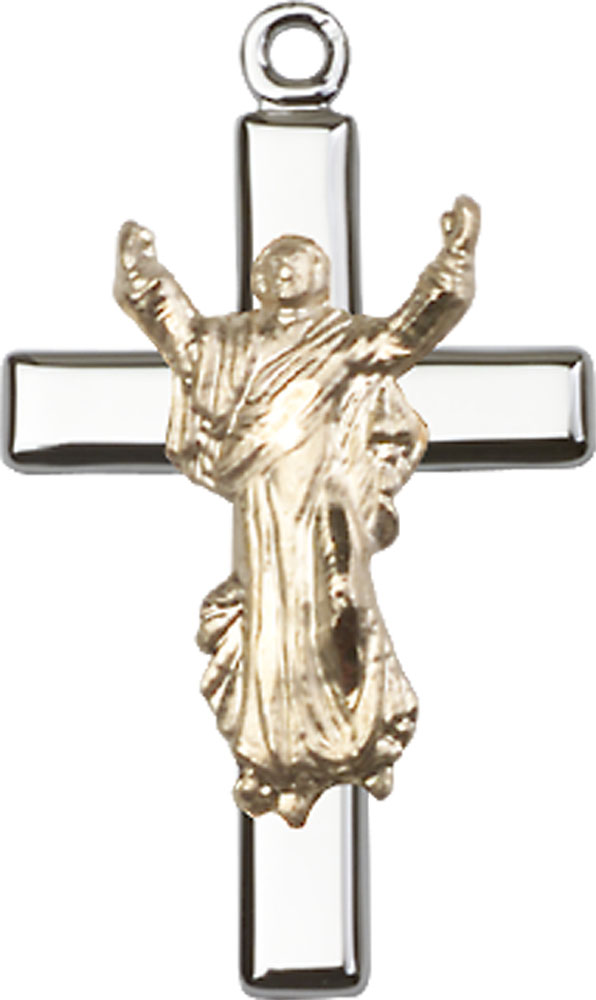 Two-Tone GF/SS Cross Medal