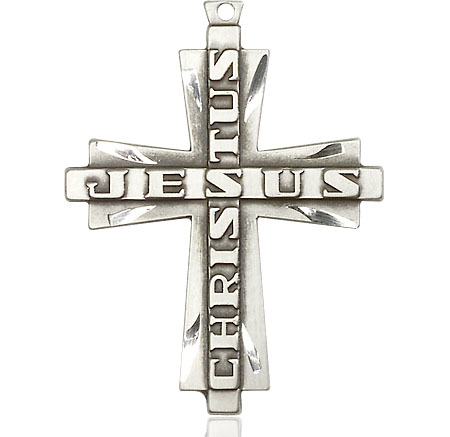 Sterling Silver Jesus Christus Cross Medal