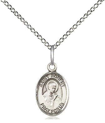 Sterling Silver Saint Robert Bellarmine Pendant on a 18 inch Sterling Silver Light Curb chain