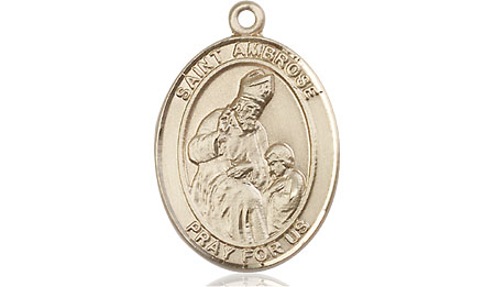 14kt Gold Filled Saint Ambrose Medal