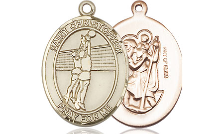 14kt Gold Filled Saint Christopher Volleyball Medal