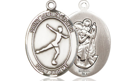 Sterling Silver Saint Christopher Figure Skating Medal