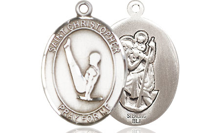 Sterling Silver Saint Christopher Gymnastics Medal