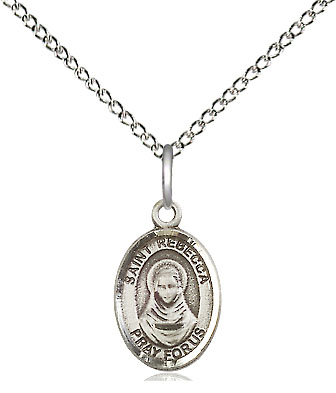 Sterling Silver Saint Rebecca Pendant on a 18 inch Sterling Silver Light Curb chain