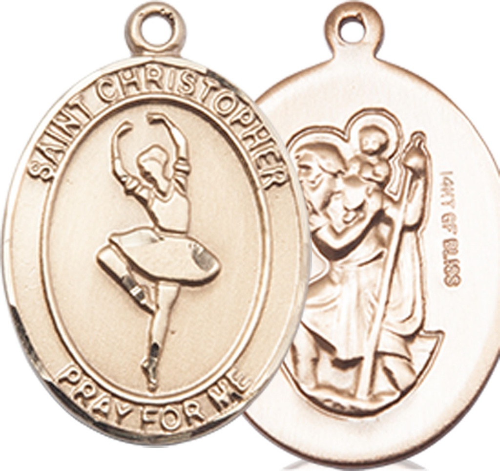14kt Gold Filled Saint Christopher Dance Medal