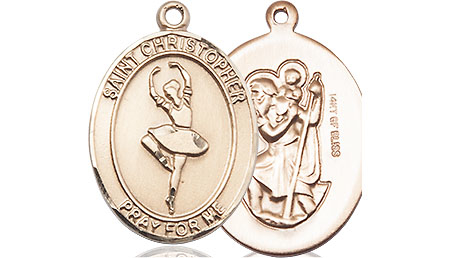 14kt Gold Filled Saint Christopher Dance Medal