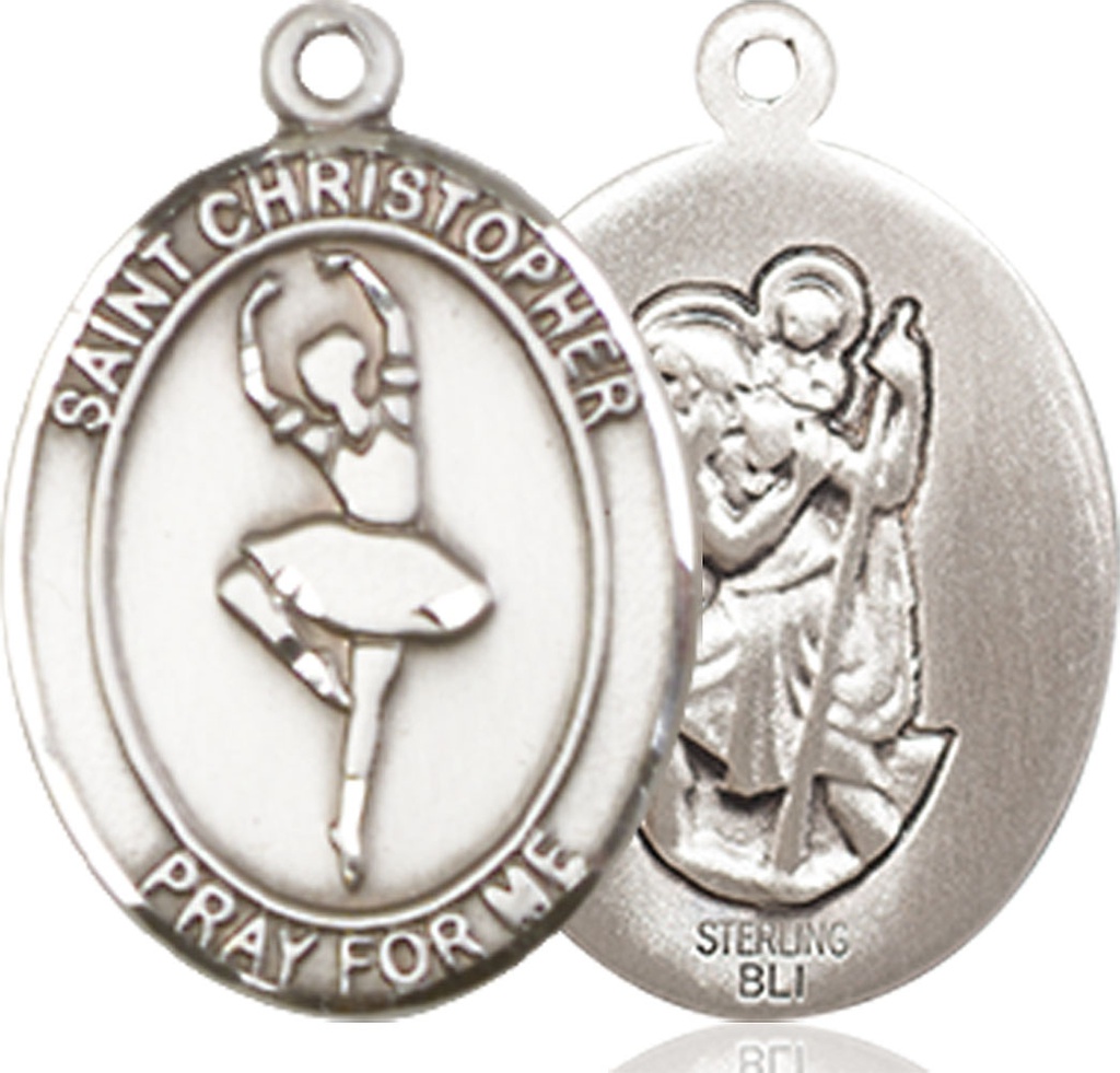 Sterling Silver Saint Christopher Dance Medal