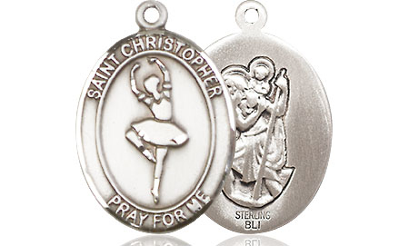 Sterling Silver Saint Christopher Dance Medal