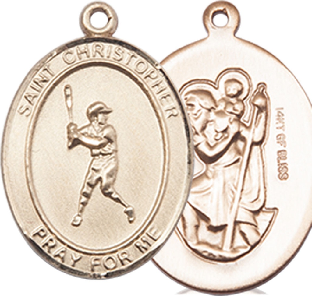 14kt Gold Filled Saint Christopher Baseball Medal