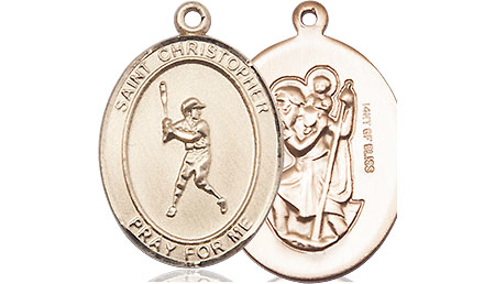 14kt Gold Filled Saint Christopher Baseball Medal