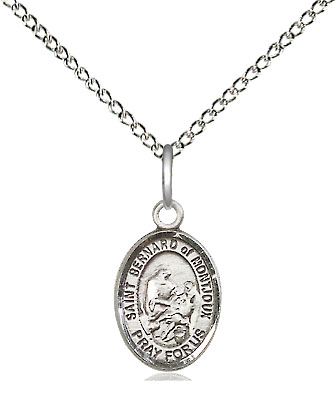 Sterling Silver Saint Bernard of Montjoux Pendant on a 18 inch Sterling Silver Light Curb chain