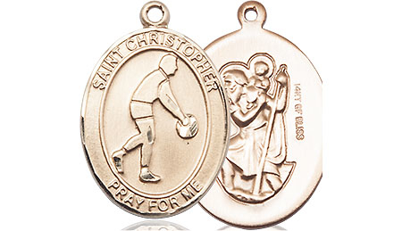 14kt Gold Filled Saint Christopher Basketball Medal