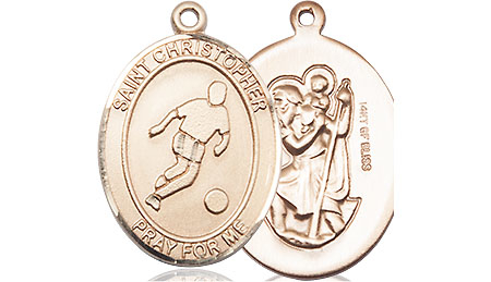 14kt Gold Filled Saint Christopher Soccer Medal