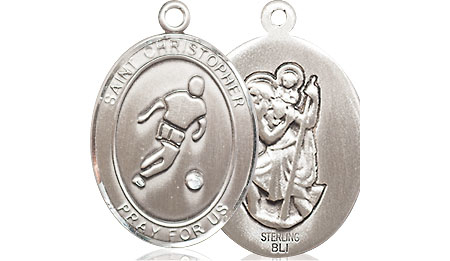 Sterling Silver Saint Christopher Soccer Medal