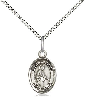 Sterling Silver Saint Remigius of Reims Pendant on a 18 inch Sterling Silver Light Curb chain
