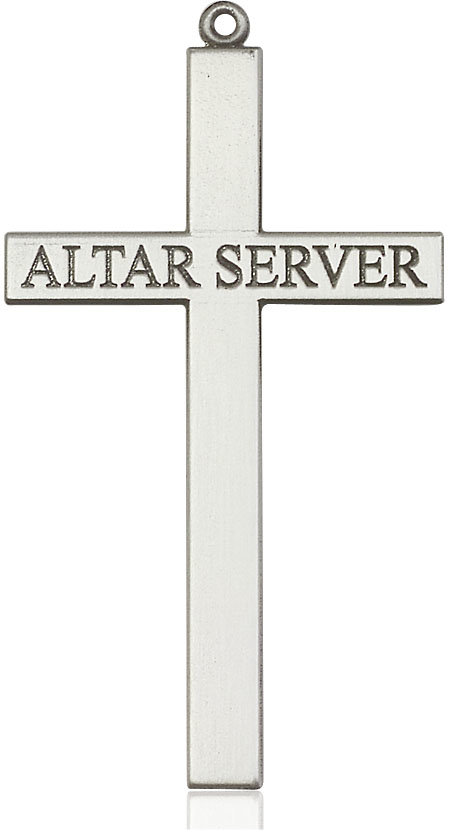 Sterling Silver Alter Server Cross Medal