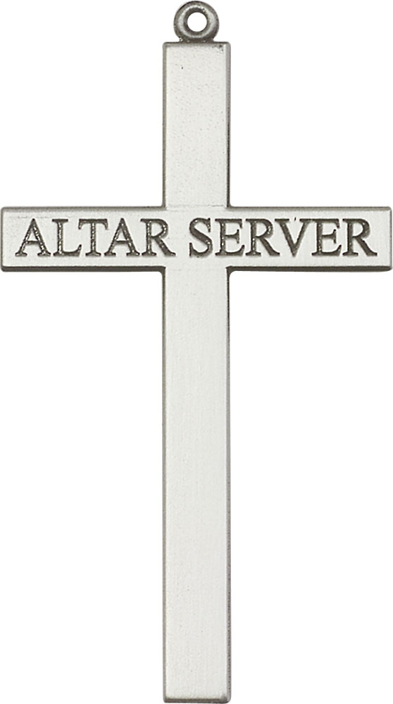 Sterling Silver Alter Server Cross Medal