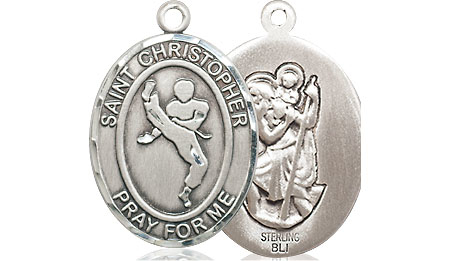 Sterling Silver Saint Christopher Martial Arts Medal