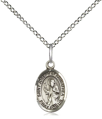 Sterling Silver Saint Joseph of Arimathea Pendant on a 18 inch Sterling Silver Light Curb chain