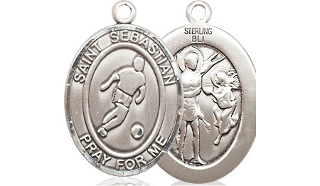 Sterling Silver Saint Sebastian Soccer Medal