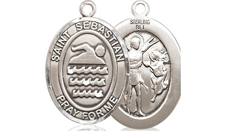 Sterling Silver Saint Sebastian Swimming Medal