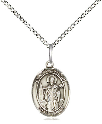 Sterling Silver Saint Wolfgang Pendant on a 18 inch Sterling Silver Light Curb chain