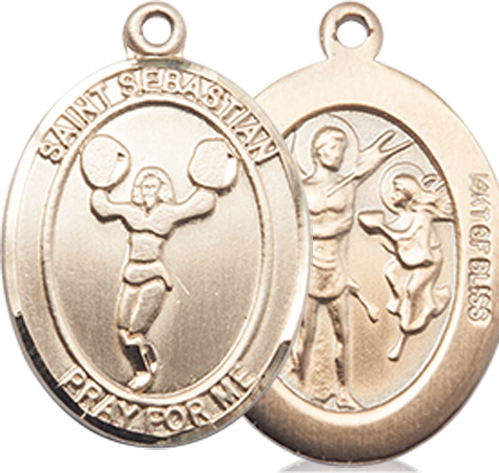 14kt Gold Filled Saint Sebastian Cheerleading Medal