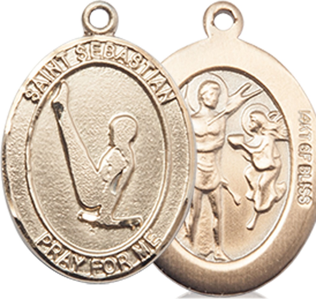 14kt Gold Filled Saint Sebastian Gymnastics Medal