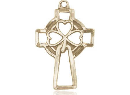 14kt Gold Filled Shamrock Cross Medal