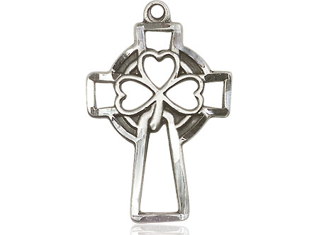 Sterling Silver Shamrock Cross Medal