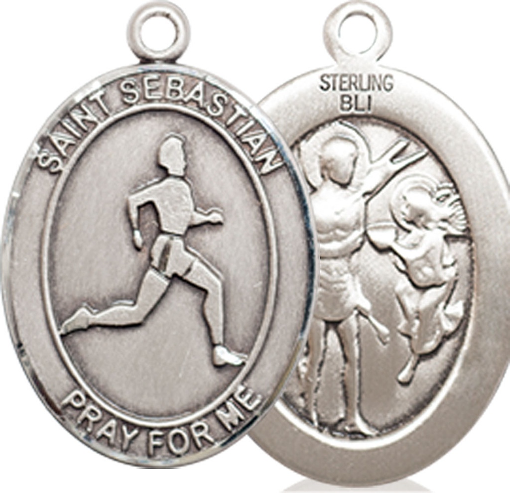 Sterling Silver Saint Sebastian Track and Field Medal